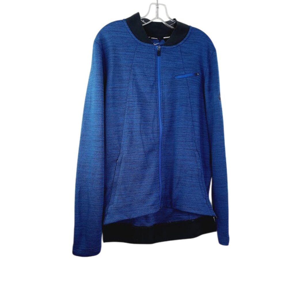 Nike Men's Navy Black Dri-Fit Heather Outdoor Run Athletic Jacket Size M